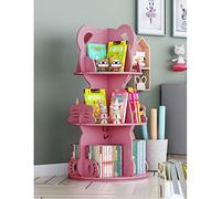 Libreria rotante a forma di orso, per bambini, multifunzione, 53 x 100,6 cm, colore rosa, ideale per l'organizzazione e la decorazione della stanza dei bambini