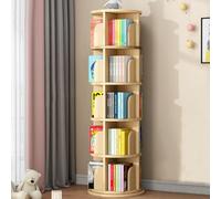 Libreria rotante a torre con display a 360°, 5 ripiani, per bambini e adulti, in legno, ad angolo, ideale per camera da letto, soggiorno, angolo salvaspazio