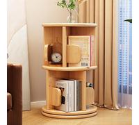 Libreria rotante a torre con fermalibri per piccoli spazi, in legno, girevole, espositore per librerie