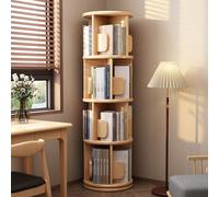 Libreria rotante a torre con fermalibri per piccoli spazi, in legno, girevole, espositore per librerie