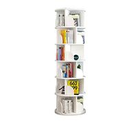 Libreria rotante bianca per libri di foto per bambini a 360 gradi dal pavimento al soffitto design semplice e piccolo scaffale per la casa (dimensioni: 40 x 191 cm)