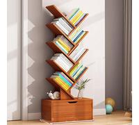 Libreria rotante - Design a forma di T con doppio rinforzo per ampio spazio di archiviazione, vetrina verticale, elegante soluzione salvaspazio per l'organizzazione domestica, perfetta per qualsiasi
