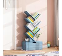 Libreria rotante - Design a forma di T con doppio rinforzo per ampio spazio di archiviazione, vetrina verticale, elegante soluzione salvaspazio per l'organizzazione domestica, perfetta per qualsiasi