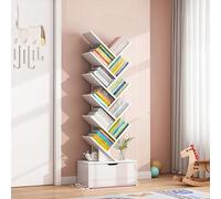 Libreria rotante - Design a forma di T con doppio rinforzo per ampio spazio di archiviazione, vetrina verticale, elegante soluzione salvaspazio per l'organizzazione domestica, perfetta per qualsiasi