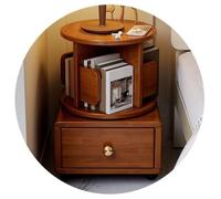 Libreria rotante in legno con ruote e cassetti, girevole a 360 gradi, per soggiorno, camera da letto e ufficio, design salvaspazio, facile accesso a libri e decorazioni