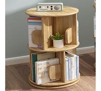 Libreria rotante in legno di pino, a 6 ripiani, con display a 360 gradi, per bambini e adulti, organizer multifunzionale per salotti e sale studio