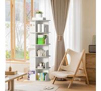 Libreria rotante in legno, libreria angolare a 360 ripiani, 5 ripiani, libreria girevole Lazy Susan, libreria alta per bambini e adulti, libreria girevole per camera da letto