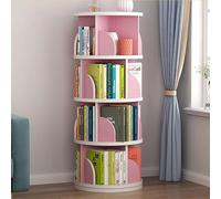 Libreria rotante in legno per bambini e adulti, espositore a 360°, per camera da letto e soggiorno, salvaspazio, design a 3/4/5 livelli