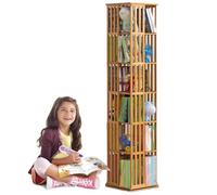 Libreria Rotante Salvaspazio, Libreria Verticale Girevole 360 Gradi 5/6 Livelli, Mobile Libreria ad Angolo per Piccoli Spazi per Camera da Letto, Biblioteca(Color:PRIMARY,Size:6 TIER)