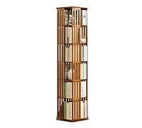 Libreria rotonda girevole a 360°, supporto angolare in legno, salvaspazio, per soggiorno, camera da letto, piccoli spazi, 6 ripiani