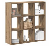 Libreria Rovere Artigianale 102x32x102 cm in Legno Multistrato - Modern Bookshelf with 9 Compartments for Home Office Durable Multilayer Wood, Easy to Clean, Spacious Storage for Books & Decor