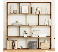 Libreria Rovere Artigianale 132x29x141.5cm in Legno Multistrato, Rustic Wood Bookshelf for Living Room & Office, Handmade Solid Wood Storage Shelf with 5 Shelves, Sturdy & Spacious Furniture