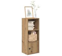 Libreria Rovere Artigianale 31x24x77 cm in Legno Multistrato - Elegant Bookcase with Door and Shelves for Home Office, Living Room - Durable Particle Board, Easy Assembly, Mountable Storage Cabinet