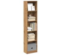 Libreria Rovere Artigianale 40x24x176 cm in Legno Multistrato - Modern Bookcase with 5 Shelves for Living Room Bedroom Sturdy Plywood Storage Shelf for Books, DVDs, Decor Easy Assembly & Maintenance