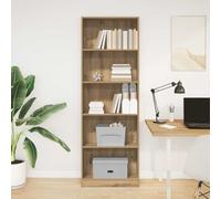 Libreria Rovere Artigianale 60x24x176 cm in Legno Multistrato - Rustic Wood Bookshelf for Living Room Bedroom Durable Multilayer Plywood Storage Shelf with Open Compartments Assembly & Maintenance