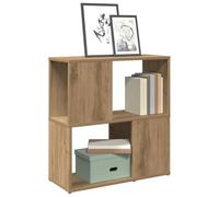 Libreria Rovere Artigianale 60x24x63 cm Legno Multistrato - Modern Bookcase with 2 Spacious Shelves, Minimalist Design for Living Room Bedroom, Durable Particle Board, Easy Assembly & Wall Mountable