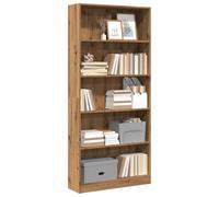 Libreria Rovere Artigianale 80x24x176 cm in Legno Multistrato - Rustic Bookshelf for Living Room Bedroom Durable Plywood Storage Shelf with Open Compartments Easy Assembly & Maintenance