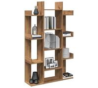 Libreria Rovere Artigianale 86x25,5x140 cm Bookcase with 13 Shelves, Multifunctional Storage Shelf for Living Room Bedroom Office, Durable Particle Board, Rustic Oak Finish, Easy Assembly