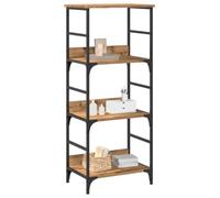 Libreria Rovere Artigianale Bookcase 50x33x117.5 cm Multilayer Wood, Elegant Design Bookshelf for Living Room & Office, Handcrafted Storage Shelf with 4 Open Compartments, Durable & Sturdy