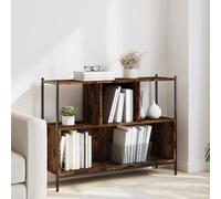 Libreria Rovere Fumo 102x28x77,5 cm in Legno Multistrato - Modern Bookcase with Wide Storage Space for Living Room Bedroom Sturdy Steel Plywood Shelf for Books, Decor, Photos - Easy Assembly
