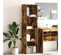 Libreria Rovere Fumo 40x30x152 cm in Legno Multistrato - Modern Bookshelf with Open Compartments for Living Room Bedroom Durable Particle Board Easy Assembly Maintenance - Stylish Storage Solution
