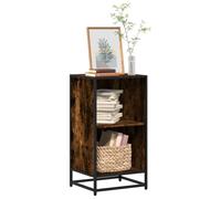 Libreria Rovere Fumo 40x35x76 cm in Legno Multistrato - Modern Bookcase with 2 Shelves, Industrial Style Storage Unit for Living Room Office, Sturdy Particle Board & Metal Frame, Holds 60kg