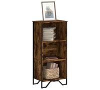 Libreria Rovere Fumo 50x31x106 cm in Legno Multistrato - Moderna Libreria a 3 Ripiani con Piedini in Metallo, Ideale per Soggiorno o Studio, Soluzione Pratica per Libri e Oggetti Decorativi