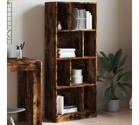 Libreria Rovere Fumo 57x28.5x141 cm Wooden Bookshelf with 8 Compartments, Multilayer Plywood Storage Shelf for Home & Office, Durable Modern Bookcase for Books, Decor, Photos Easy to Clean & Maintain