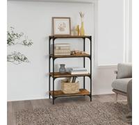 Libreria rovere fumo 60x33x100 cm Industrial Bookshelf with 4 Shelves, Sturdy Engineered Wood and Steel Construction for Living Room, Office, Storage Organizer, TV Stand, Multimedia Shelf