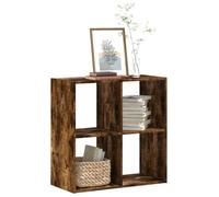 Libreria Rovere Fumo 68.5x32x68.5 cm in Legno Multistrato - Modern Bookcase with 4 Shelves for Home Office Sturdy Multilayer Wood Storage Shelf for Books, Decor, Photos Easy to Clean & Maintain