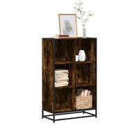 Libreria Rovere Fumo Modern Bookcase 65.5x33x107.5 cm Industrial Style Storage Shelf for Living Room & Office Durable Multilayer Wood & Metal Structure with 6 Spacious Shelves, Max Load 90kg