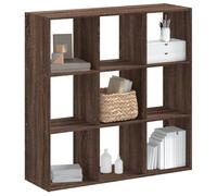 Libreria Rovere Marrone 102x32x102 cm in Legno Multistrato, Bookshelf with 9 Compartments for Home & Office, Sturdy Multilayer Wood, Easy to Clean, Modern Storage Solution for Books & Decor