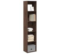 Libreria Rovere Marrone 40x30x189 cm in Legno Multistrato - Modern Bookshelf with 5 Shelves for Living Room Bedroom Sturdy Particle Board Storage Unit for Books, DVDs, Decor Assembly & Maintenance