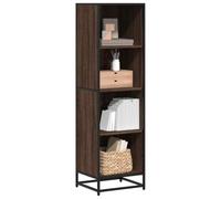 Libreria Rovere Marrone 40x35x139 cm in Legno Multistrato - Modern Bookshelf with 4 Shelves, Industrial Style Storage Unit for Living Room Office, Sturdy Metal Frame & Particle Board, Max Load 70 kg