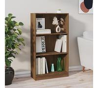 Libreria Rovere Marrone 60x24x109 cm in Legno Ingegnerizzato - Modern Bookshelf with 3 Spacious Compartments for Living Room, Bedroom, Office - Sturdy Engineered Wood Storage Shelf for Books, Decor