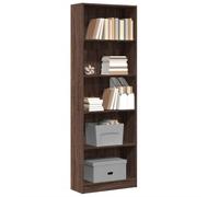 Libreria Rovere Marrone 60x24x176 cm in Legno Multistrato - Modern Bookshelf for Living Room Bedroom Sturdy Multilayer Wood with Smooth Surface Spacious Storage for Books, Decor & Media