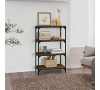 Libreria rovere marrone 60x33x100cm Industrial Bookshelf with 4 Shelves, Multifunctional Storage Unit for Living Room & Office, Sturdy Engineered Wood & Steel Construction, Brown Oak Finish