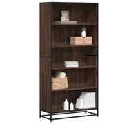Libreria Rovere Marrone 80,5x35x170,5 cm in Truciolato - Modern Bookshelf with 5 Shelves for Living Room Bedroom, Sturdy Multilayer Wood Metal Frame, High Capacity Storage for Books, DVDs & Decor