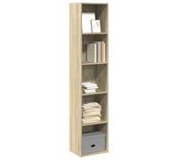 Libreria Rovere Sonoma 40x30x189 cm in Legno Multistrato, Modern Bookcase with Ample Storage Space, Durable Particle Board Shelf for Living Room, Bedroom, Office, Easy to Clean and Assemble