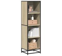 Libreria Rovere Sonoma 40x35x139 cm in Legno Multistrato - Modern Bookshelf with 4 Shelves, Industrial Style for Living Room Bedroom, Sturdy Metal Frame & Particle Board, Max 70kg, Wall Mountable