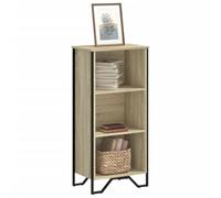 Libreria Rovere Sonoma 50x31x106 cm in Legno Multistrato - Modern Bookcase with 3 Shelves, Sturdy Metal Feet Wall Mounting for Living Room, Bedroom - Durable Plywood Storage Shelf for Books, Decor