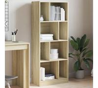 Libreria Rovere Sonoma 57x28.5x141 cm in Multilayer Wood, Modern Bookshelf with 8 Compartments for Home & Office, Durable Easy to Clean, Books, Decor & Photo Frames