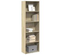 Libreria Rovere Sonoma 60x30x189 cm in Legno Multistrato - Modern Bookshelf for Living Room Bedroom, Durable Plywood with Smooth Surface, Easy Assembly, Spacious Storage for Books, DVDs & Decor