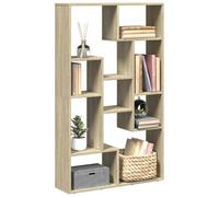 Libreria Rovere Sonoma 72x20x120 cm in Truciolato, Modern Geometric Bookcase with 9 Compartments, Versatile Storage Shelf for Living Room & Bedroom, Durable Particle Board, Max Load 100kg