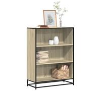 Libreria Rovere Sonoma 80, 5x35x107, 5 cm in Legno Multistrato - Modern Bookcase with Industrial Style, Sturdy Metal Frame & Spacious Shelves for Living Room, Office, Durable Board, Easy Assembly