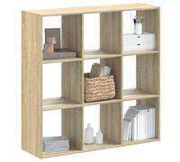 Libreria Rovere Sonoma Bookshelf 102x32x102 cm in Multilayer Wood for Living Room & Office, 9 Compartments Storage Shelf, Sturdy & Moisture Resistant, Easy to Clean, Modern Home Decor Organizer