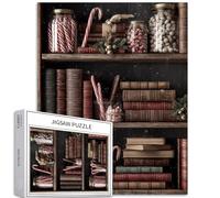 Libreria rurale 1000 pezzi puzzle per adulti atmosfera natalizia puzzle arte puzzle colorato fai da te per la decorazione della casa regali puzzle famiglia perfetto per serate di gioco 50 × 70 cm