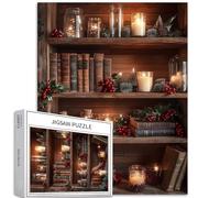Libreria rurale 1000 pezzi puzzle per adulti atmosfera natalizia puzzle artistico impegnativo giochi di attività familiari colorato fai da te puzzle per la decorazione della casa regali 50 x 68 cm