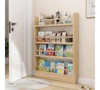 Libreria salvaspazio stretta da parete con ganci in legno per dietro la porta, 50 x 10 x 119 cm, ideale per libri, piante e decorazioni per la casa