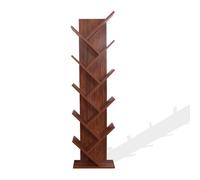 Rebecca Mobili Libreria ad Albero Scaffale 10 Ripiani Legno Marrone Noce Stile Contemporaneo Ufficio Salotto - Misure: 160 x 44,5 x 22 (HxLxP) - Art. RE6404